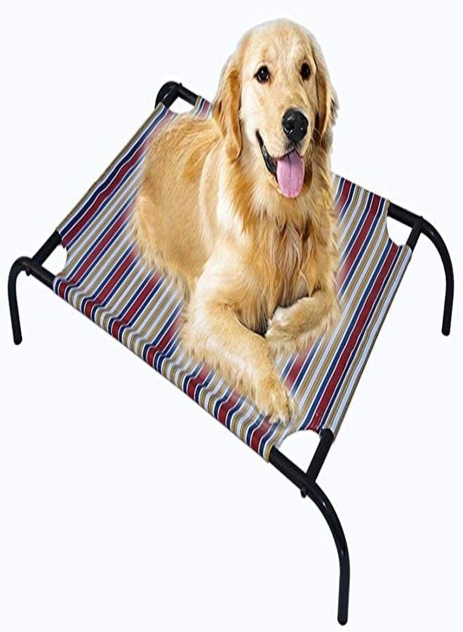 HOMECUTE Elevated Cooling Polyvinyl Chloride Mesh Pet Bed Cot For Dogs And Cat -Large, Multicolor - Image 1